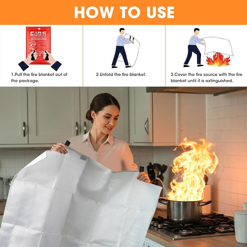 بطانية إطفاء من الألياف الزجاج - مراجعة Fire Blanket Kitchen وسعره