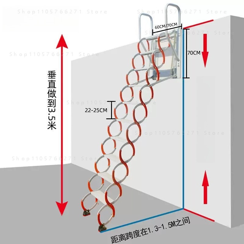 سلم تلسكوبي قابل للطي للعلية،  - مراجعة Fire Escape Ladder وسعره